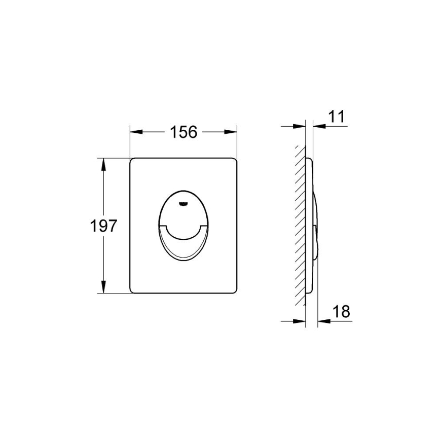 GROHE 38505000 - Splachovacie tlačidlo SKATE AIR 156 × 197 mm lesklý chróm