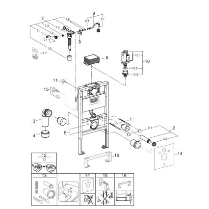 GROHE 38526000 - WC modul RAPID SL 0,82 m, biela