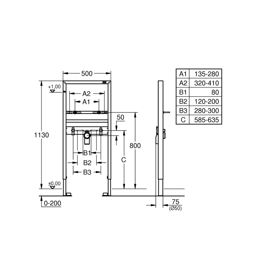GROHE 38554001 - Modul pre umývadlo RAPID SL lesklý chróm