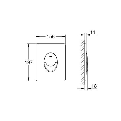 GROHE 38964KV0 - Splachovacie tlačidlo START 156 × 197 mm čierne