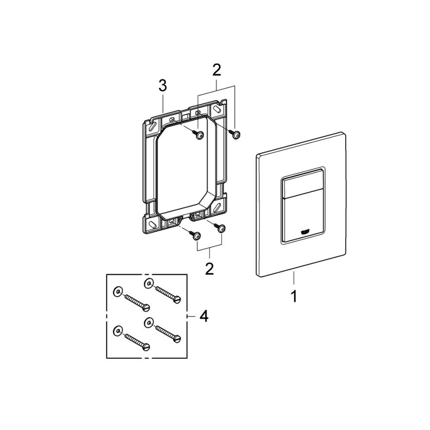 GROHE 38966KF0 - Splachovacie tlačidlo EVEN 156 × 197 mm lesklý chróm