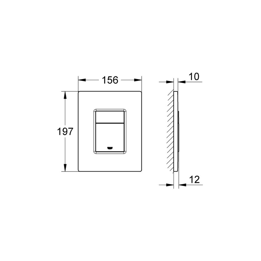 GROHE 38966KF0 - Splachovacie tlačidlo EVEN 156 × 197 mm lesklý chróm