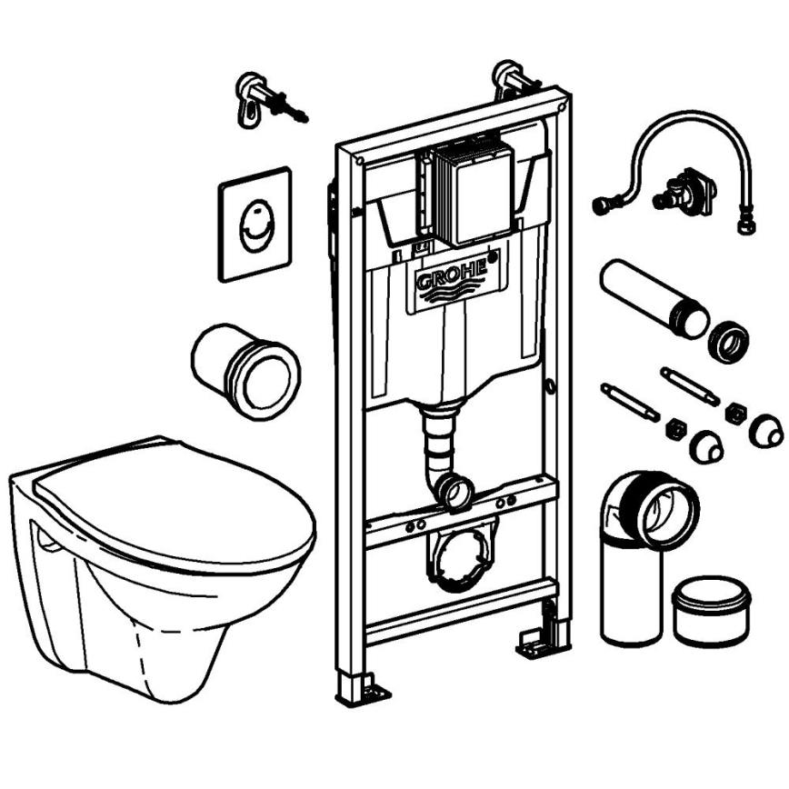 GROHE 39192000 - Sada 4 v 1 SOLIDO 1,13 m durobiela