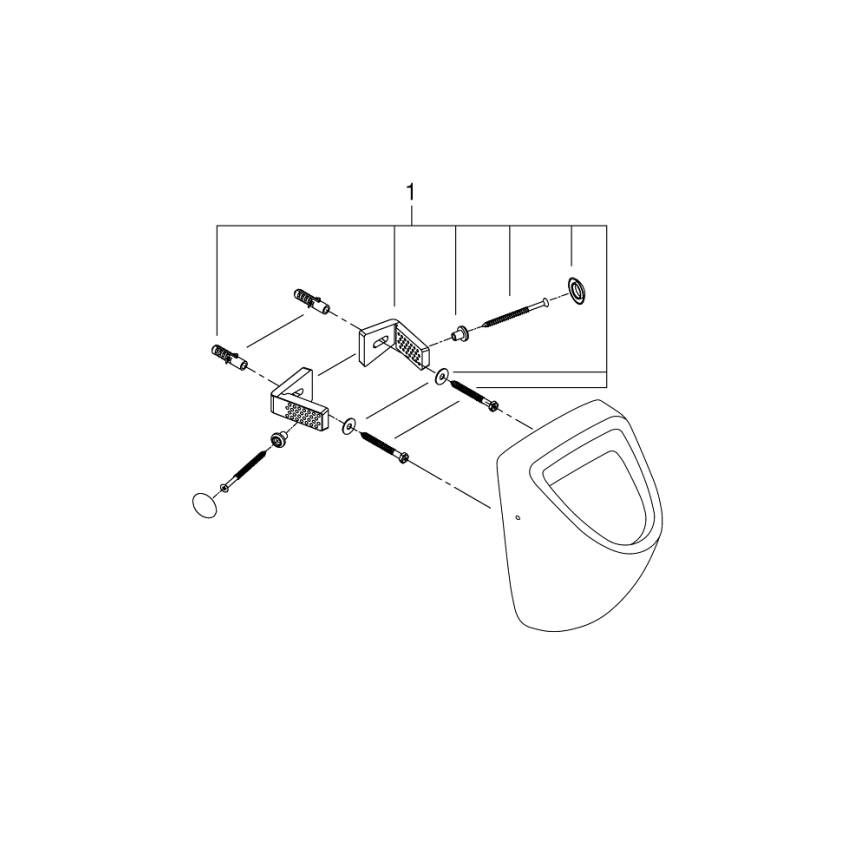 GROHE 39438000 - Pisoár BAU CERAMIC 337 × 355 × 552 mm keramika/biela