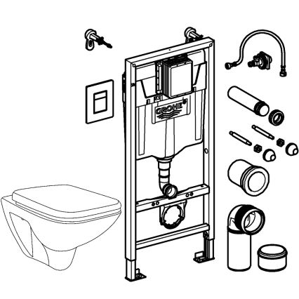 GROHE 39467000 - Sada pre WC SOLIDO 1,13 m keramika/biela