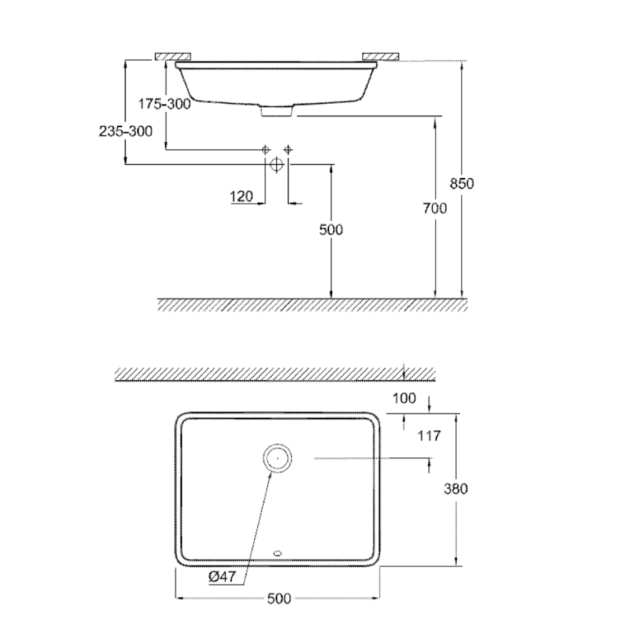 GROHE 3948000H - Umývadlo CUBE CERAMIC 492 × 370 mm keramika/biela