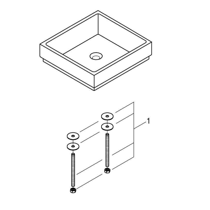 GROHE 3948100H - Umývadlo CUBE 500 × 470 mm keramika/biela