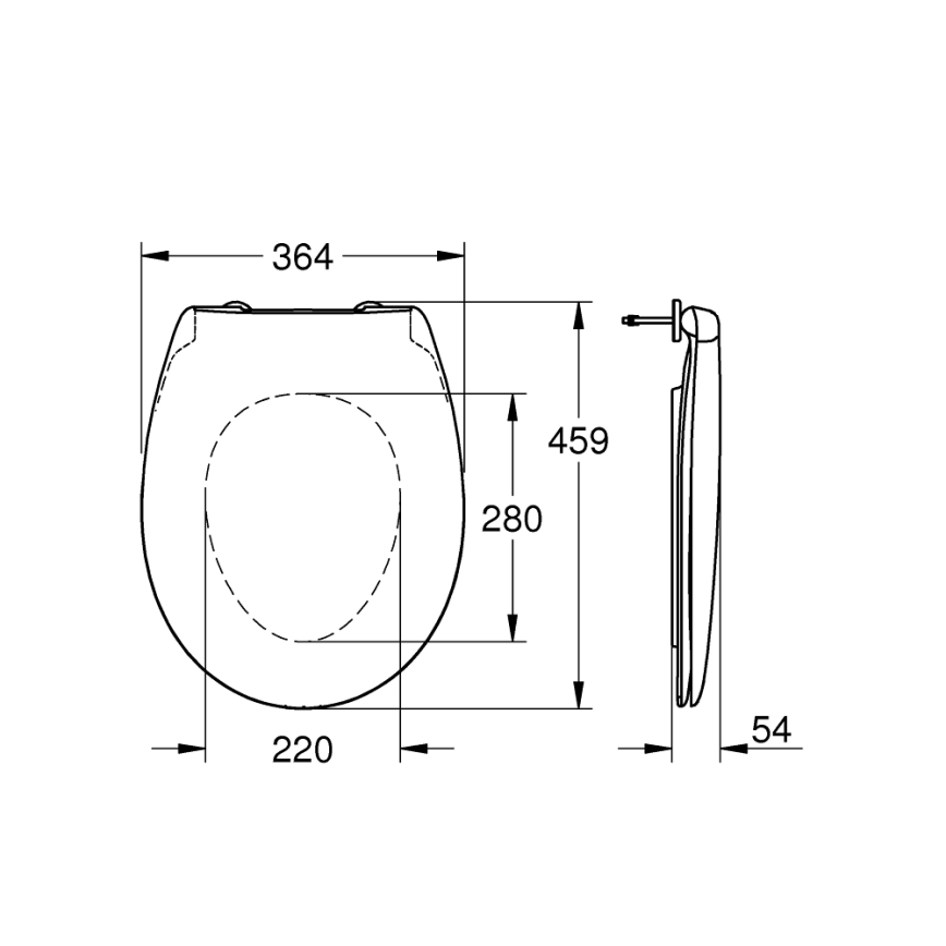 GROHE 39493000 - WC sedadlo BAU CERAMIC duro-biela