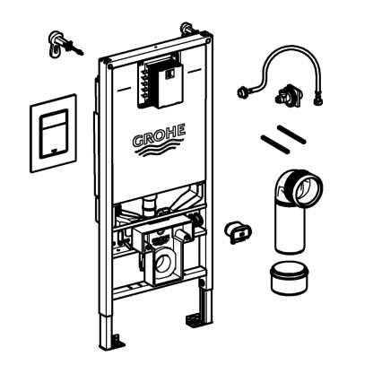 GROHE 39603000 - Sada 3 v 1 pre WC RAPID SLX, 1,13 m, lesklý chróm