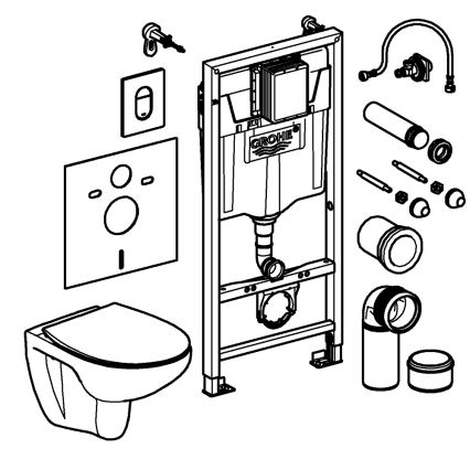 GROHE 39902000 - WC misa SOLIDO 230 x 500 x 1130 keramika/biela