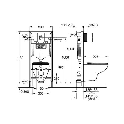 GROHE 39902000 - WC misa SOLIDO 230 x 500 x 1130 keramika/biela