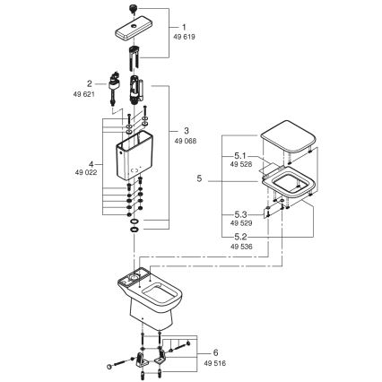 GROHE 39951000 - Kombinované WC START EDGE 384 × 668 mm keramika/biela