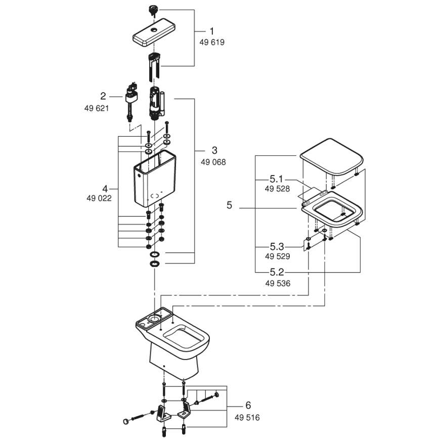GROHE 39951000 - Kombinované WC START EDGE 384 × 668 mm keramika/biela