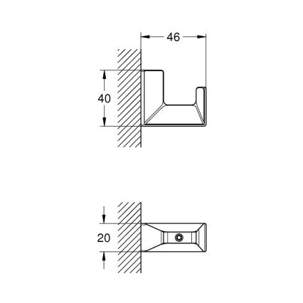 GROHE 40782000 - Háčik na župan SELECTION CUBE lesklý chróm