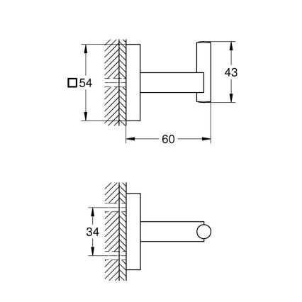 GROHE 409612430 - Háčik START CUBE 5,4 × 5,4 × 6 cm čierna
