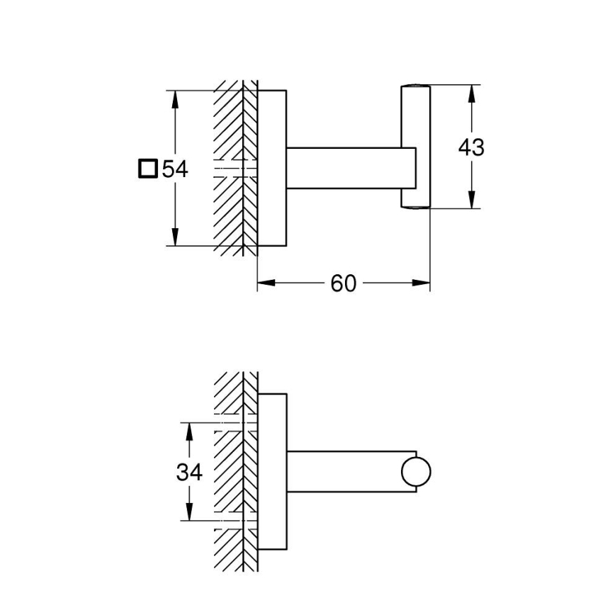 GROHE 409612430 - Háčik START CUBE 5,4 × 5,4 × 6 cm čierna
