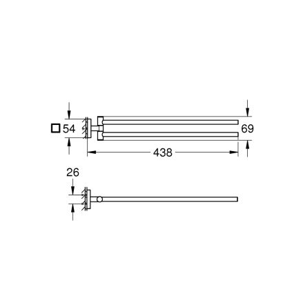 GROHE 40976DC0 - Držiak na uteráky START CUBE 438 mm, nerezová oceľ