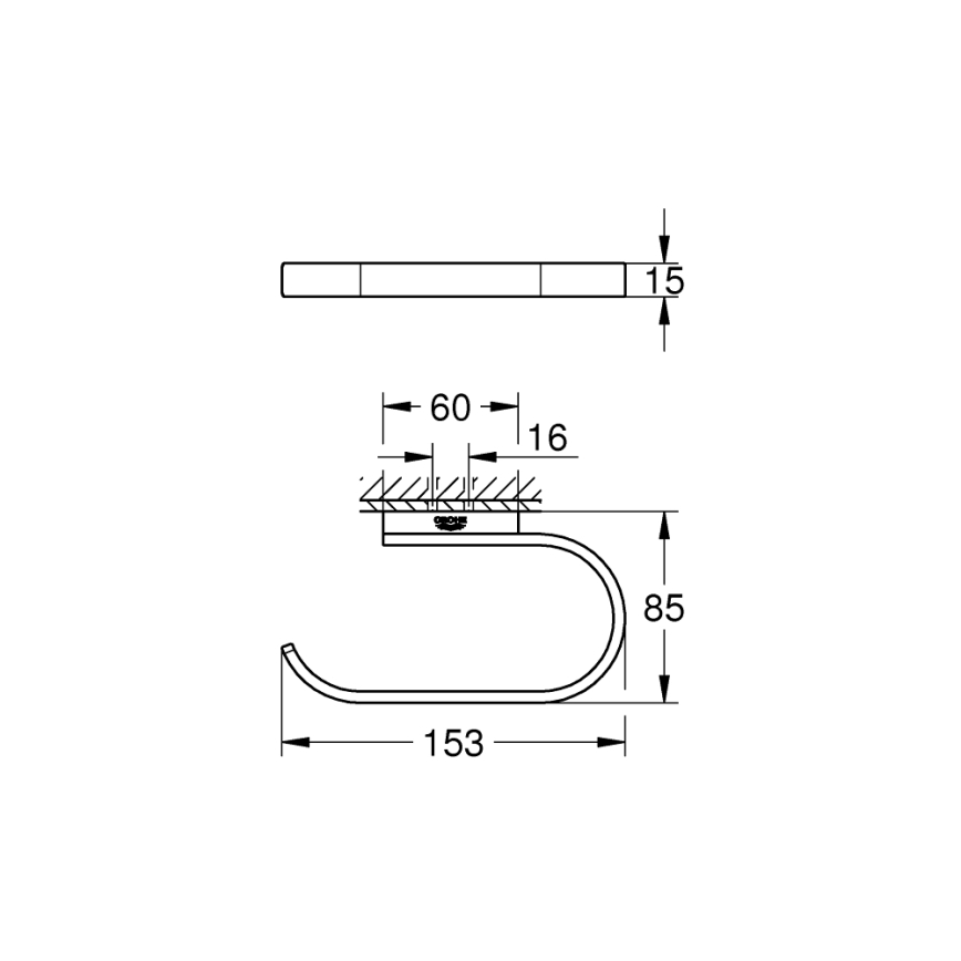 GROHE 41068000 - Držiak toaletného papiera SELECTION 153 x 85 mm lesklý chróm