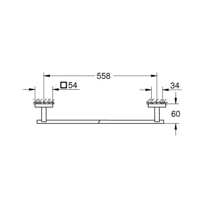 GROHE 41089000 - Držiak na uteráky START CUBE 600 mm leštený chróm