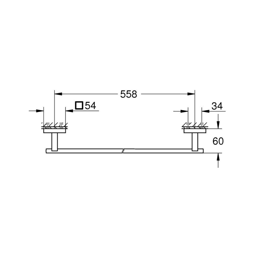 GROHE 410892430 - Držiak na uteráky 600 mm čierny