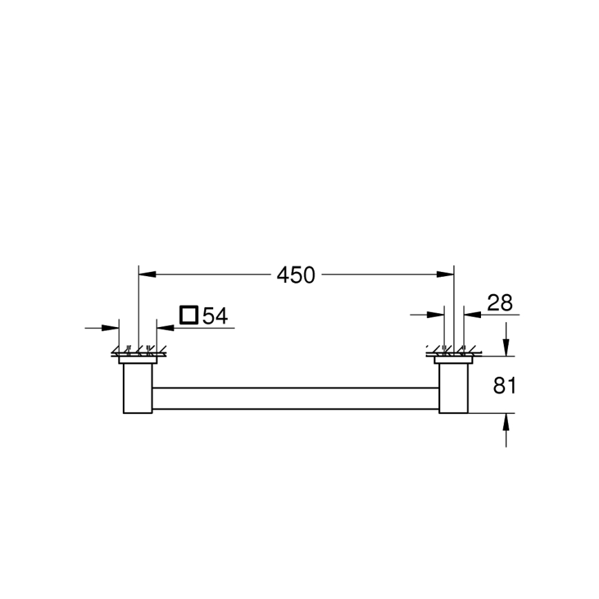 GROHE 410952430 - Vaňové madlo START CUBE 504 mm čierne