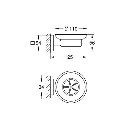 GROHE 41096000 - Miska na mydlo START CUBE 110 × 56 × 125 mm lesklý chróm