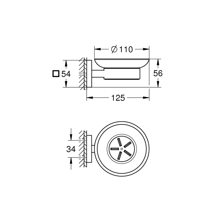 GROHE 41096000 - Miska na mydlo START CUBE 110 × 56 × 125 mm lesklý chróm