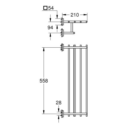 GROHE 41099DC0 - Držiak 210 x 600 nerezová oceľ