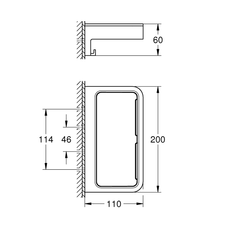 GROHE 41107000 - Polica do sprchy START CUBE 20 cm, lesklý chróm
