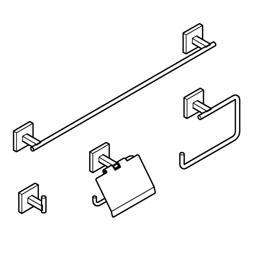 GROHE 41115DC0 - Sada doplnkov START CUBE 558 mm keramika/biela