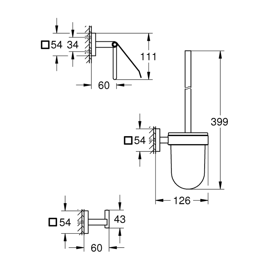 GROHE 41123DC0 - Sada doplnkov START CUBE z nehrdzavejúcej ocele