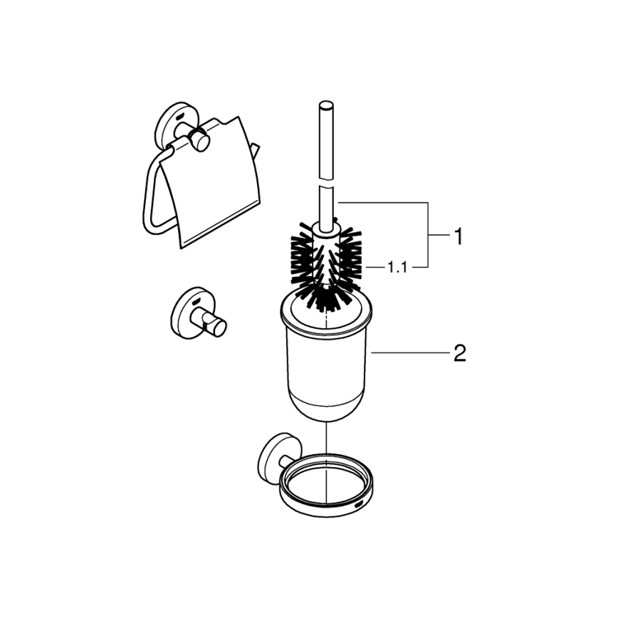 GROHE 41204DC0 - Sada doplnkov na WC 3 v 1 START, nerez