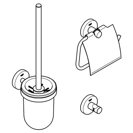 GROHE 41204DC0 - Sada doplnkov na WC 3 v 1 START, nerez