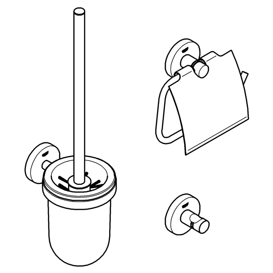 GROHE 41204DC0 - Sada doplnkov na WC 3 v 1 START, nerez