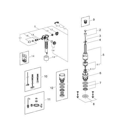 GROHE 43907PI0 - Náhradná súprava pre keramické splachovacie nádržky