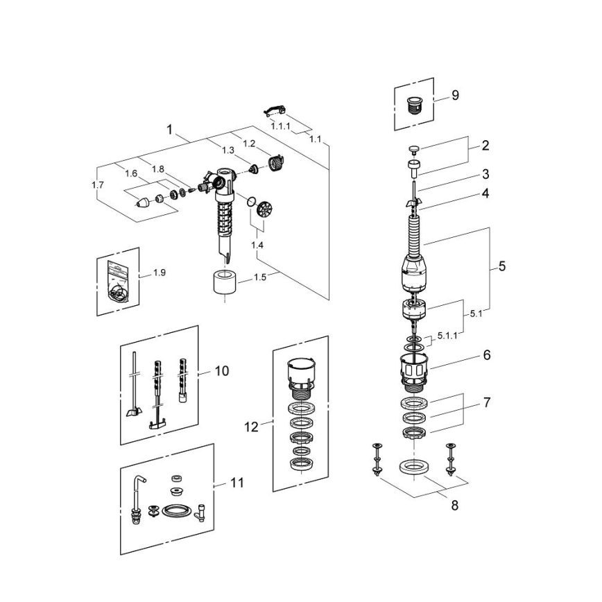 GROHE 43907PI0 - Náhradná súprava pre keramické splachovacie nádržky