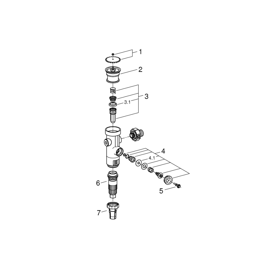 GROHE 43996000 - Tlakový splachovací ventil RONDO 3” lesklý chróm