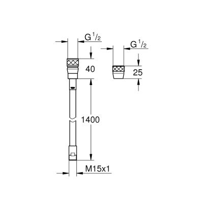 GROHE 46174000 - Sprchová hadica METALFLEX 1500 mm lesklý chróm