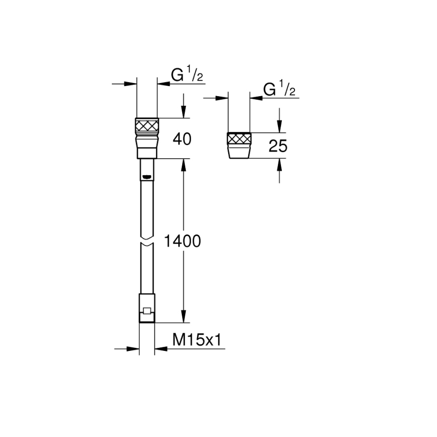 GROHE 46174000 - Sprchová hadica METALFLEX 1500 mm lesklý chróm
