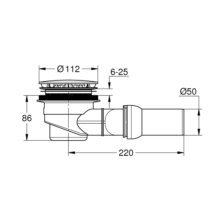 GROHE 49534000 - odtoková sada pre univerzálne sprchové vaničky O 112 mm, chróm