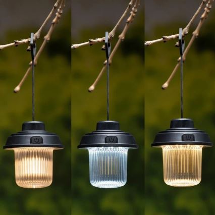 Grundig - LED kempingová svietilka LED/3xAA 3000/4500/6000K IP44 čierna