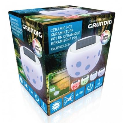 Grundig - LED RGB Solárne svietidlo LED/0,06W/1,2V 600 mAh