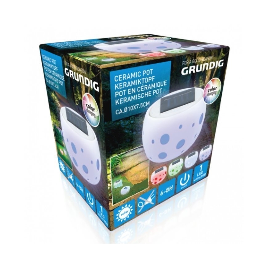 Grundig - LED RGB Solárne svietidlo LED/0,06W/1,2V 600 mAh