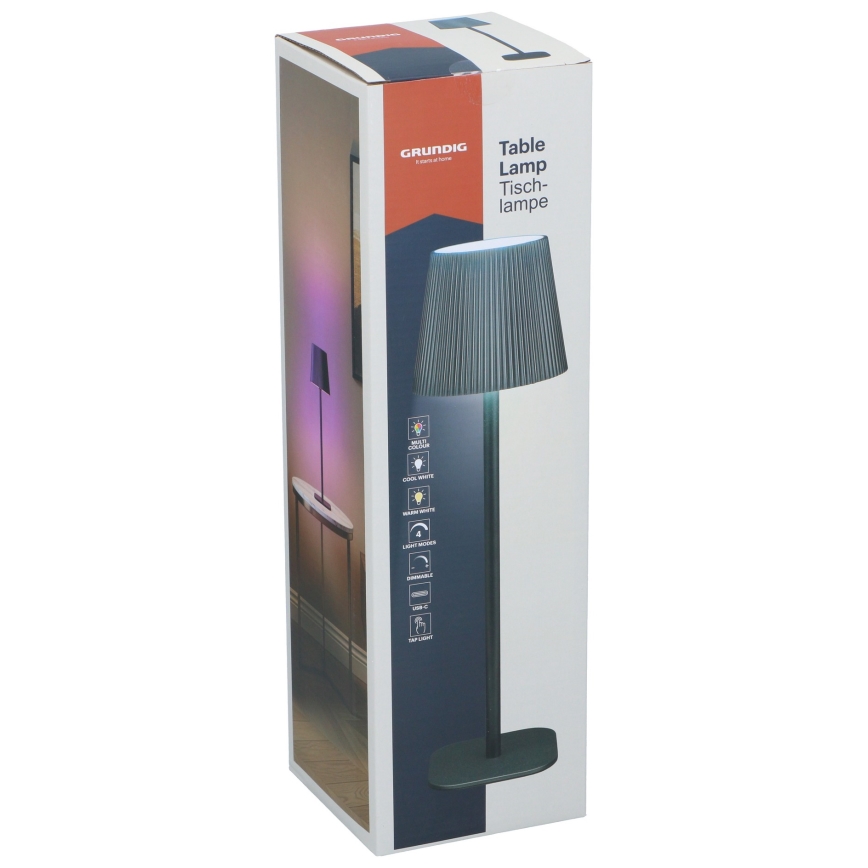 Grundig - LED RGB Stmievateľná dotyková stolná lampa LED/5V 1200 mAh