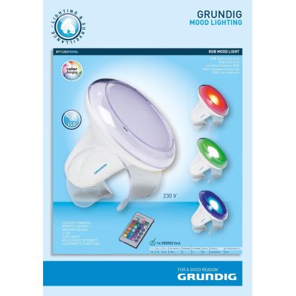 Grundig - LED RGB Stmievateľná stolná lampa LED/1W/230V + diaľkové ovládanie