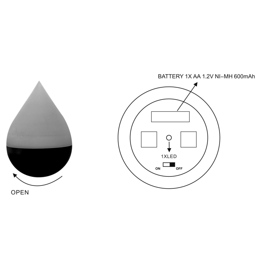 Grundig - LED Solárna lampa LED/1,2V 600 mAh