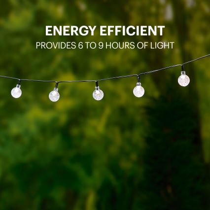 Grundig - LED Solárna reťaz 50xLED/8 funkcií 6,9m teplá biela