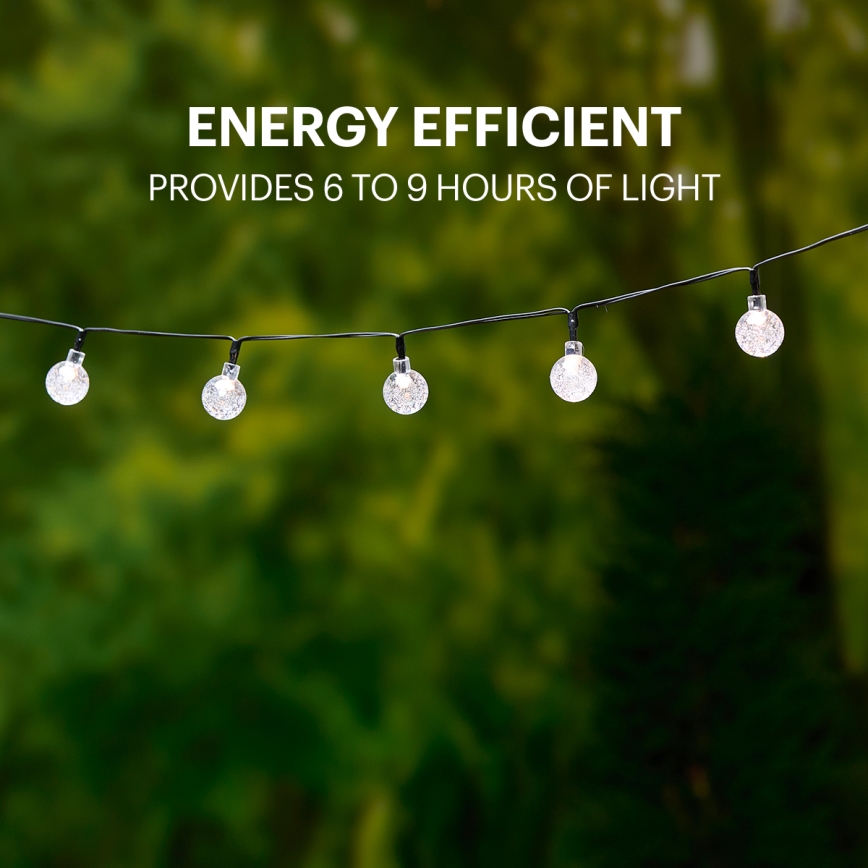 Grundig - LED Solárna reťaz 50xLED/8 funkcií 6,9m teplá biela