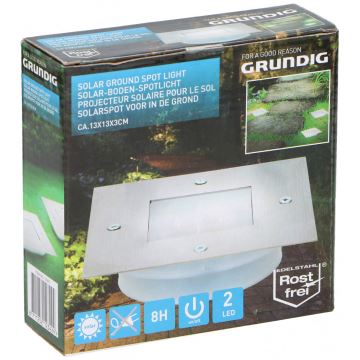Grundig - LED Solárne zápustné svietidlo 2xLED/1,2V