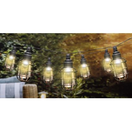 Grundig - LED solárny reťazec 10xLED 3,8 m IP44 teplá biela 600 mAh
